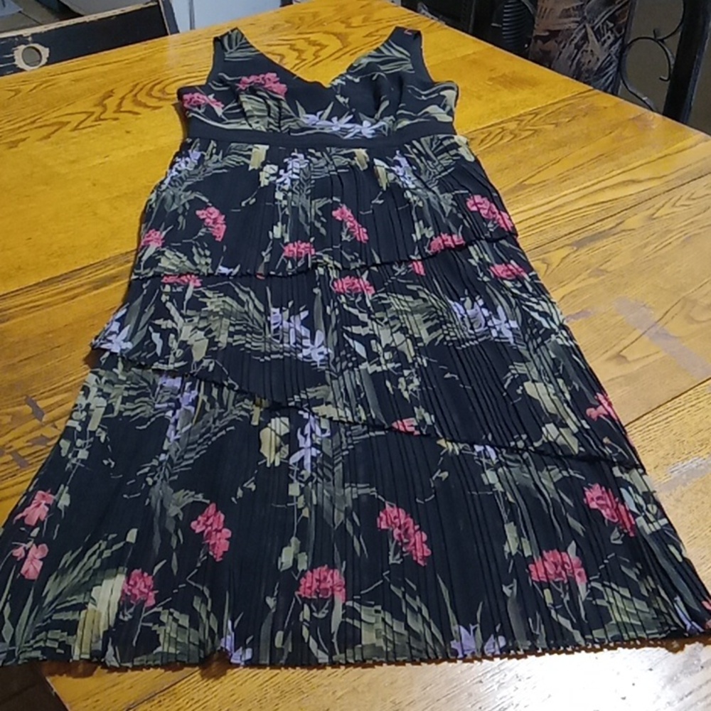 TED BAKER Womens Dress 1 FLORAL MAXI Preowned Casual Work Used Summer PLEATED